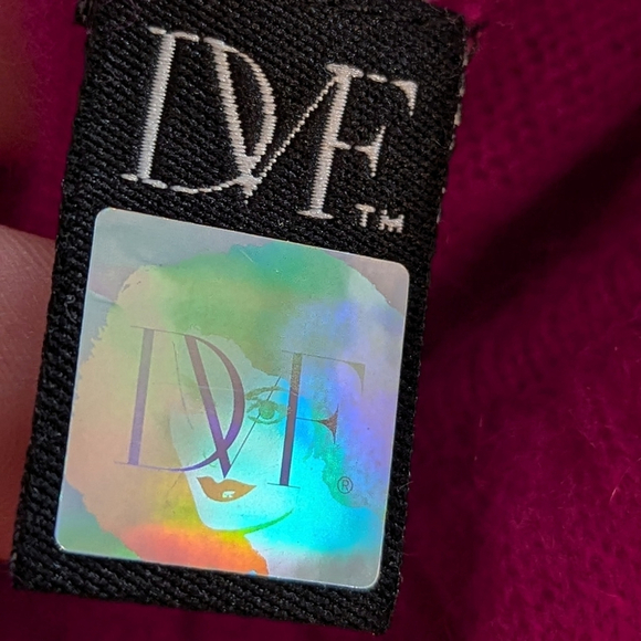 Diane von Furstenberg Lidia Cashmere Dress β Bright Coquette Ruffle Midi Sz M - Picture 12 of 15